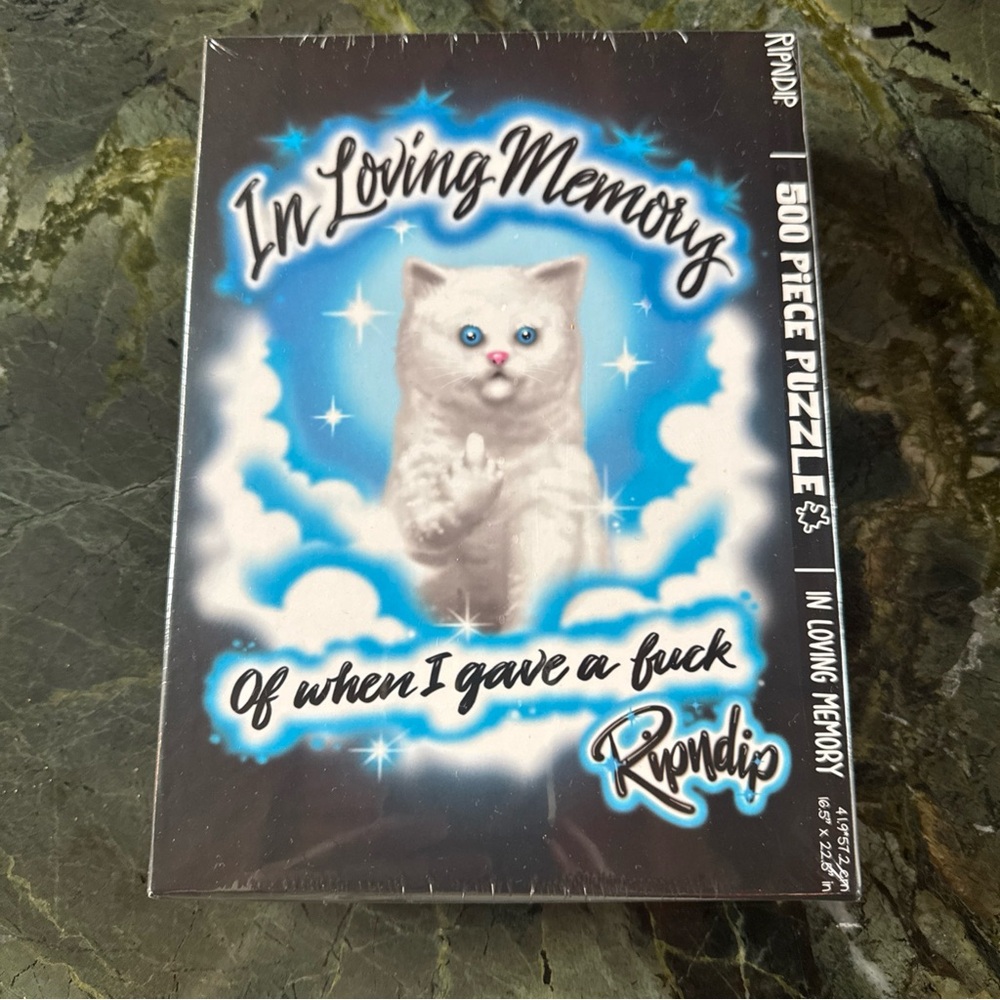 Ripndip 500 Piece Puzzle In Loving Memory… Cat Giving Finger